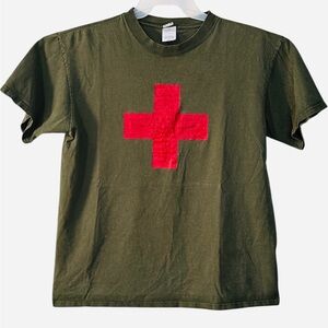 Anvil VTG Y2k, 90s, Mash TV Show,  Army Green  Short Sleeve T-shirt Size L